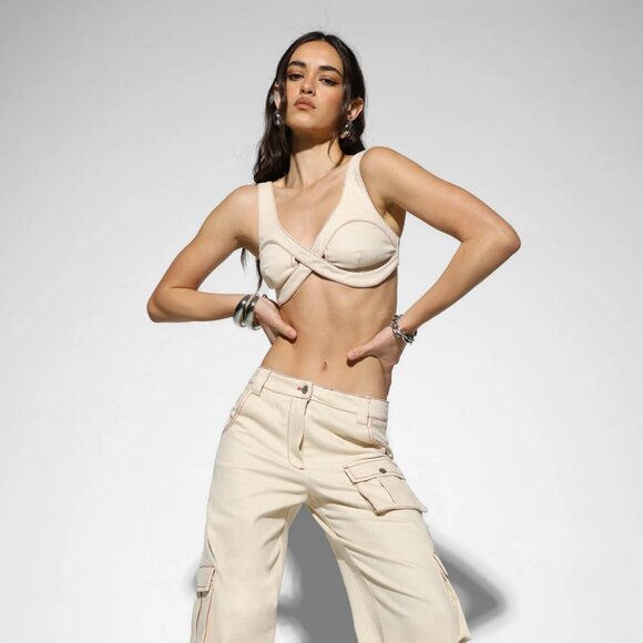 *NWT* By.Dyln | "Nova" Crop Top/Bra - Sz S /Bone - Picture 2 of 9